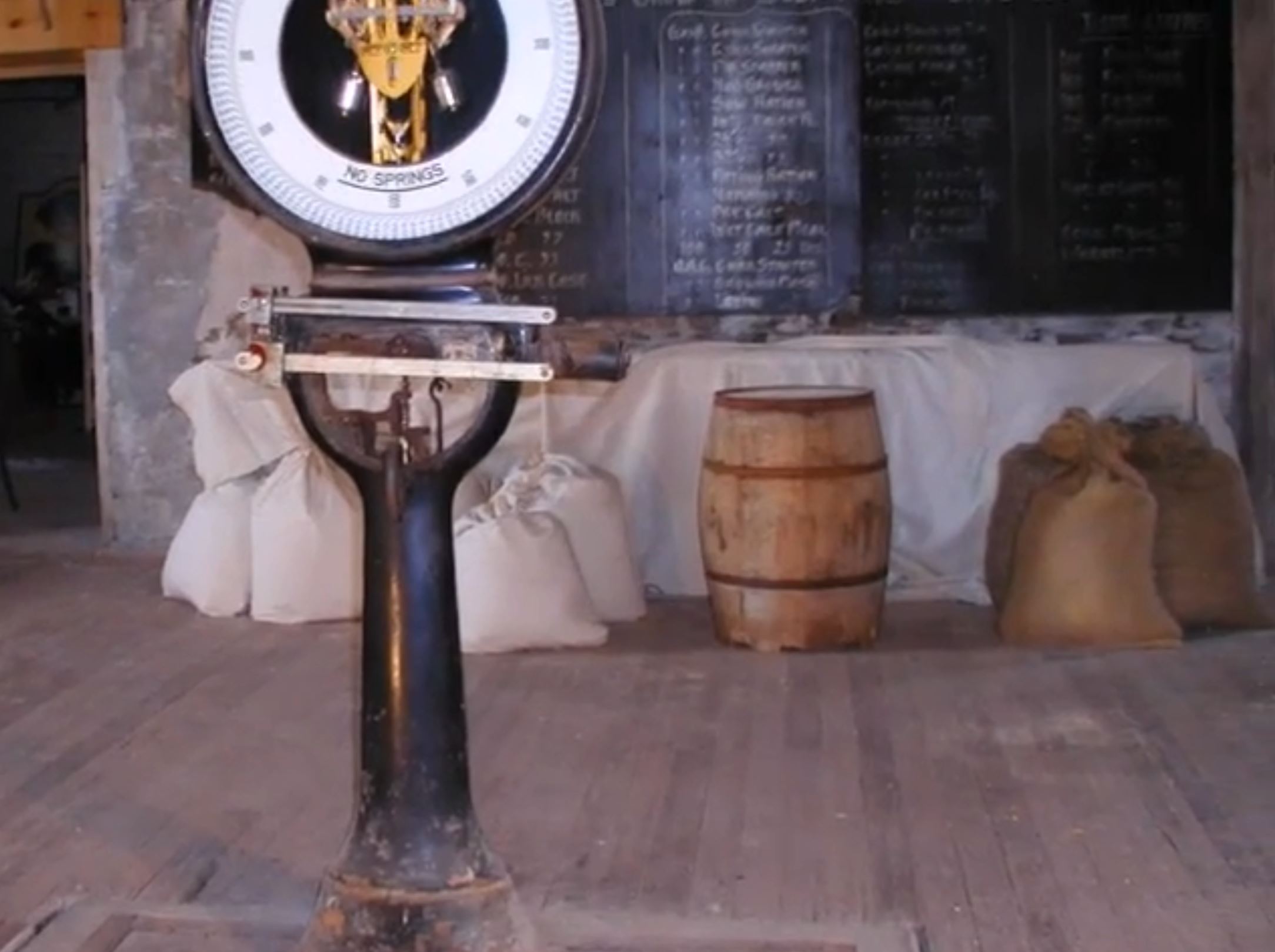Museum mill scales for grain 